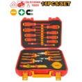 Coffret d’outils isolés INGCO 1000V 16 pièces pour travaux électriques